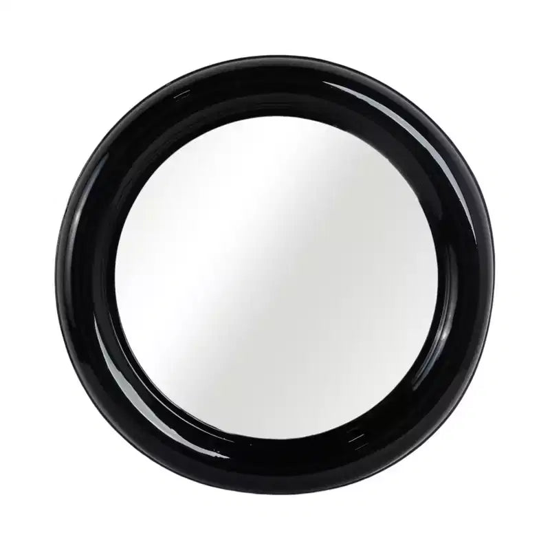 Modern Round Wall Mirror, Metal Frame, Contemporary Decorative Accent, Sleek Iron Design for Living Room, Bedroom, Bathroom, or Office - 36
