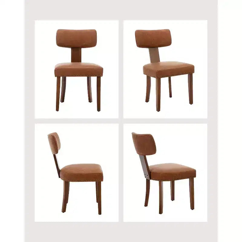 Chaises de salle à manger Mid-Century Modern, chaises de cuisine rembourrées à dossier incurvé avec cadre en bois massif