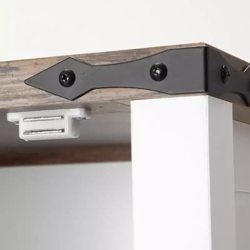 Table de chevet rustique de 24 po avec station de recharge, porte de grange et étagère réglable, bout de canapé pour chambre et salon