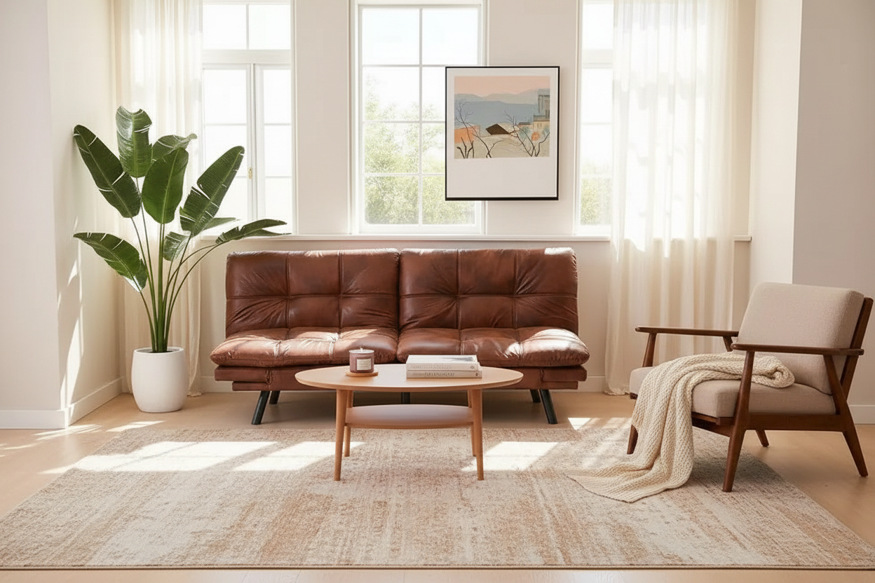 Faux Leather Sofa Bed Banner