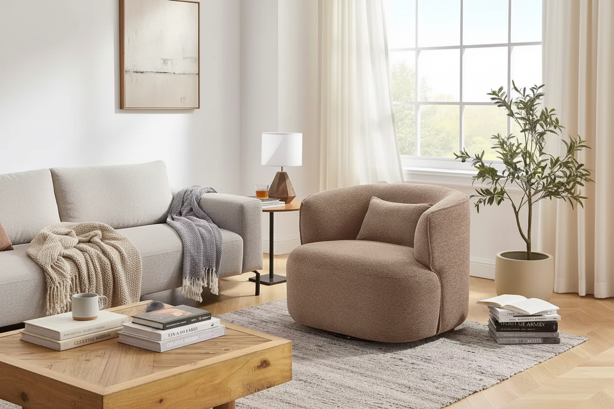 Swivel Barrel Accent Chair Banner